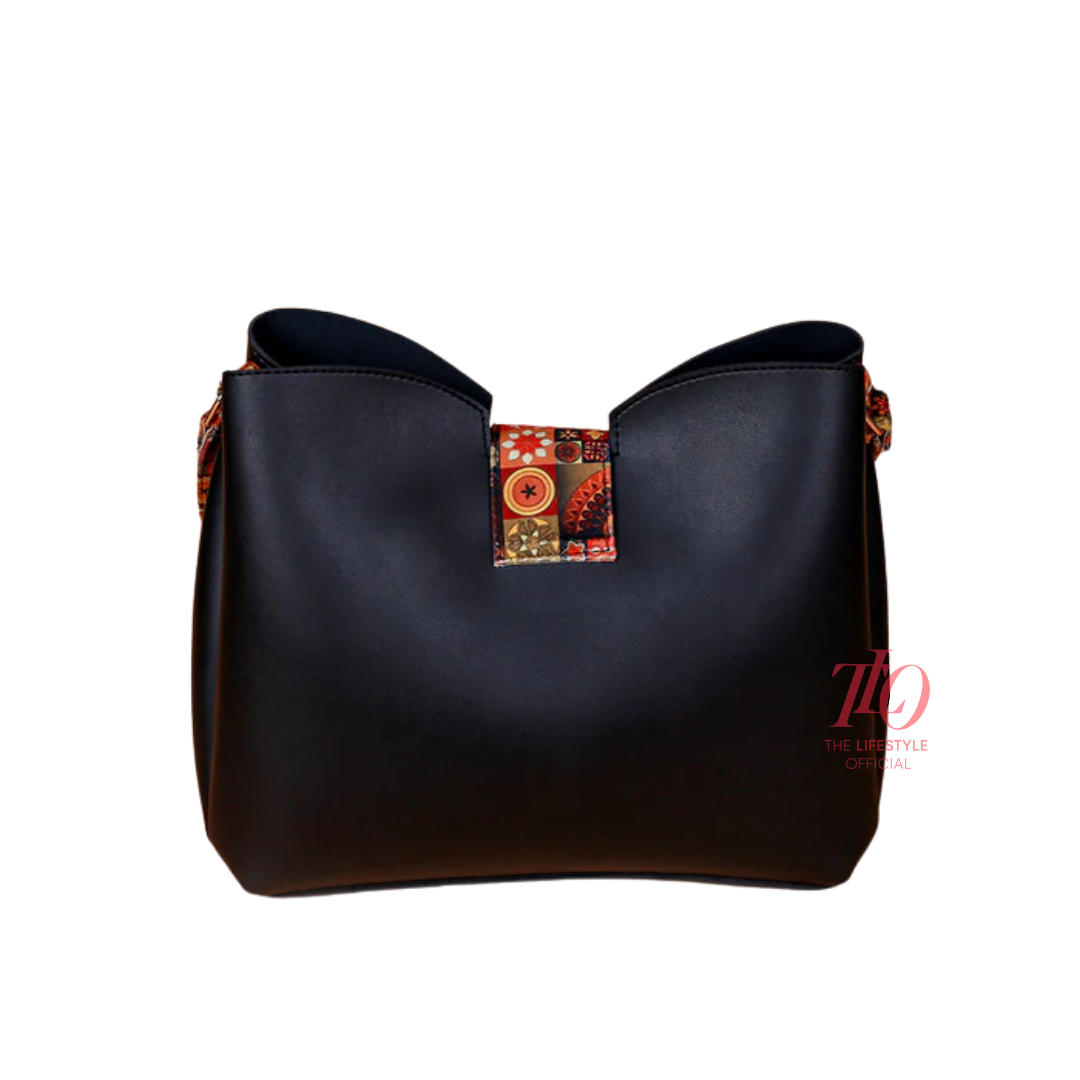 Majestic 2 Pcs Black Shoulder Bag