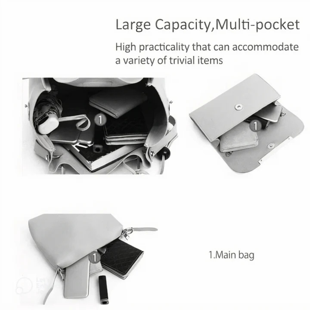Elegance Trio Grey Handbag