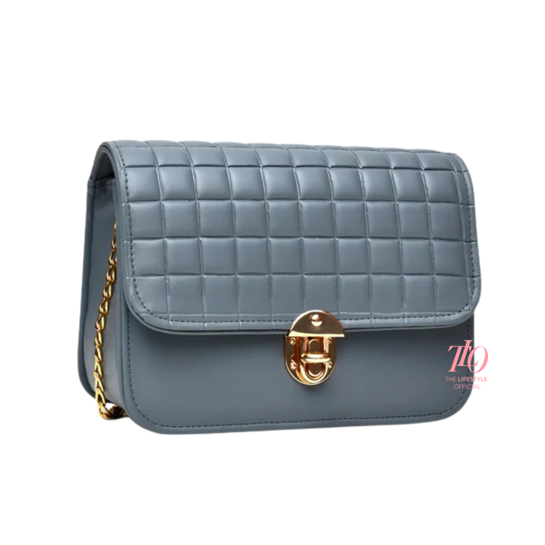 Modern Grid Grey Purse