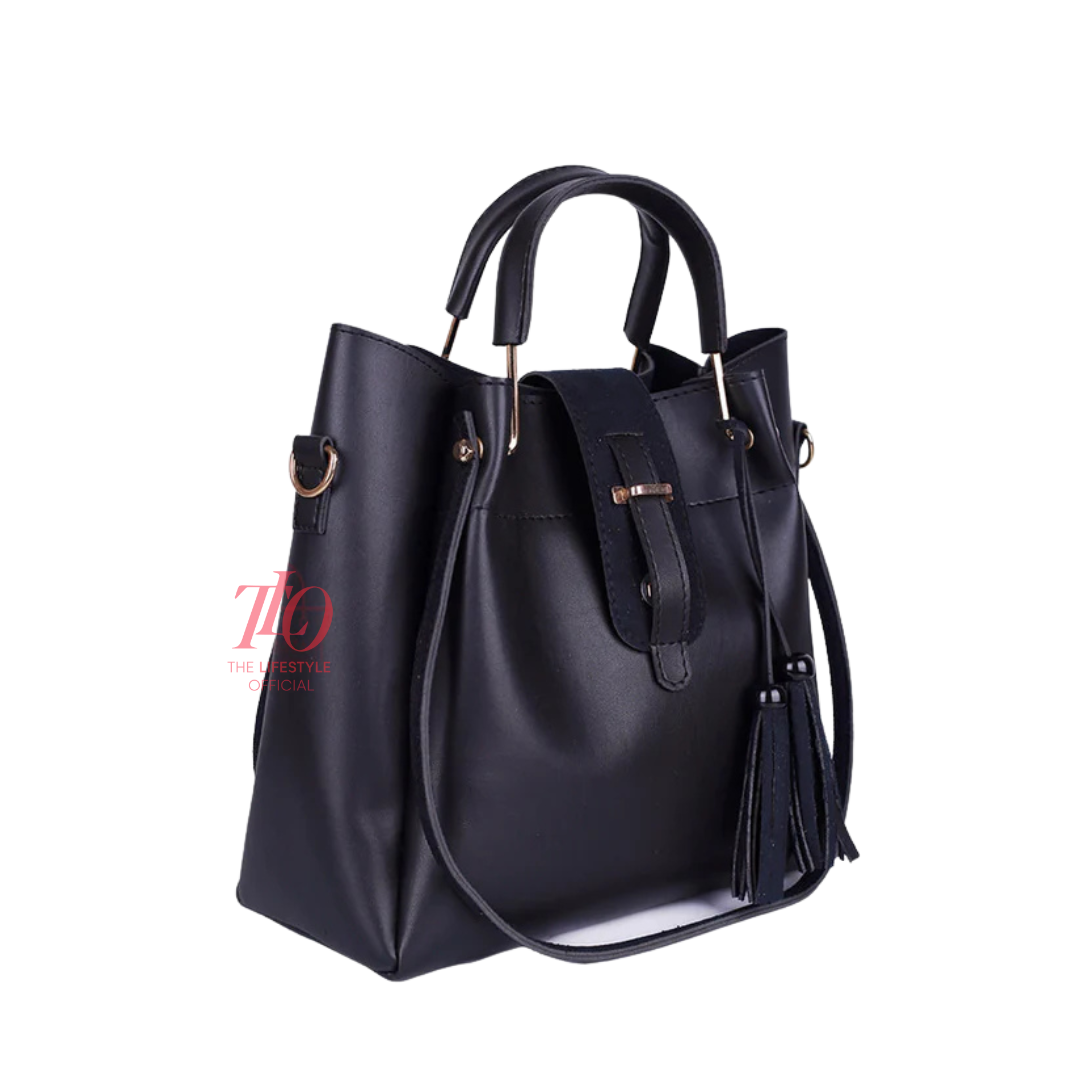 Trendy Tassel Black Handbag