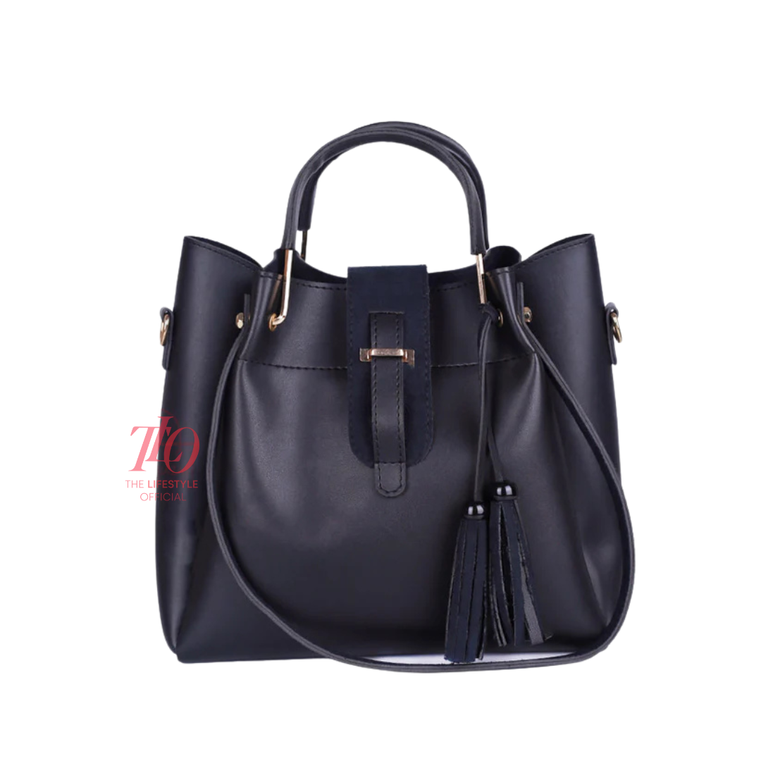 Trendy Tassel Black Handbag