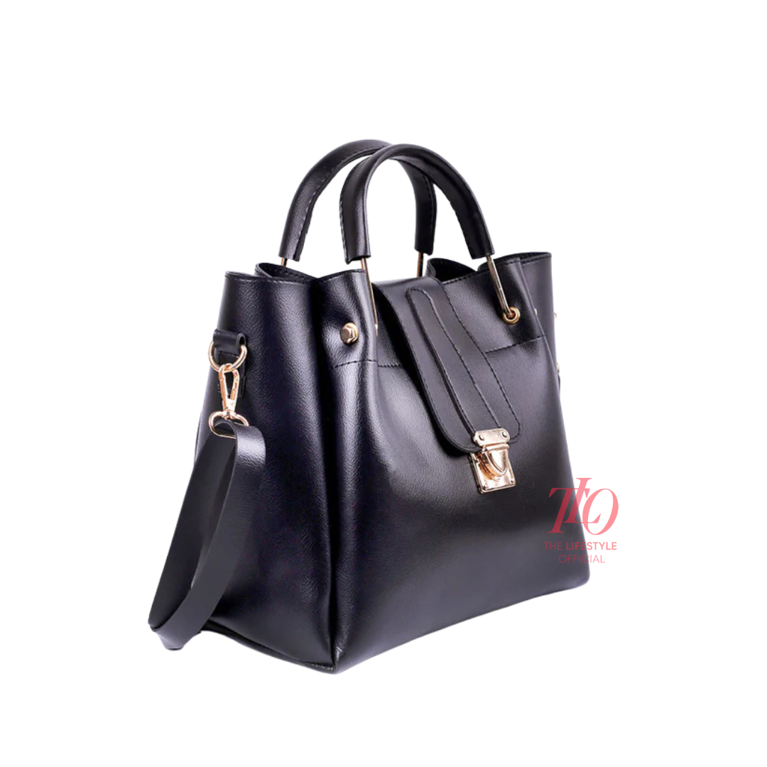 Luxury Black 3 Pcs Handbag