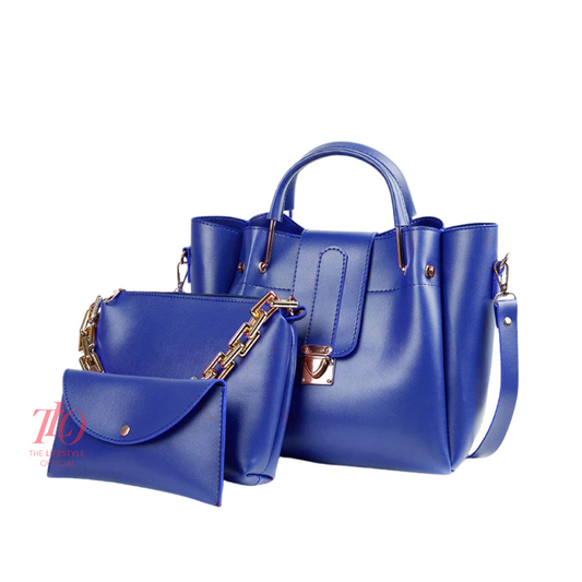 Luxury Blue 3 Pcs Handbag