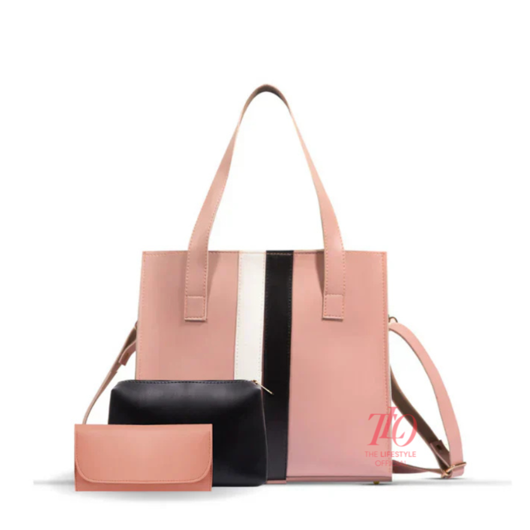 Allure 3 Pcs T-Pink Tote Bag