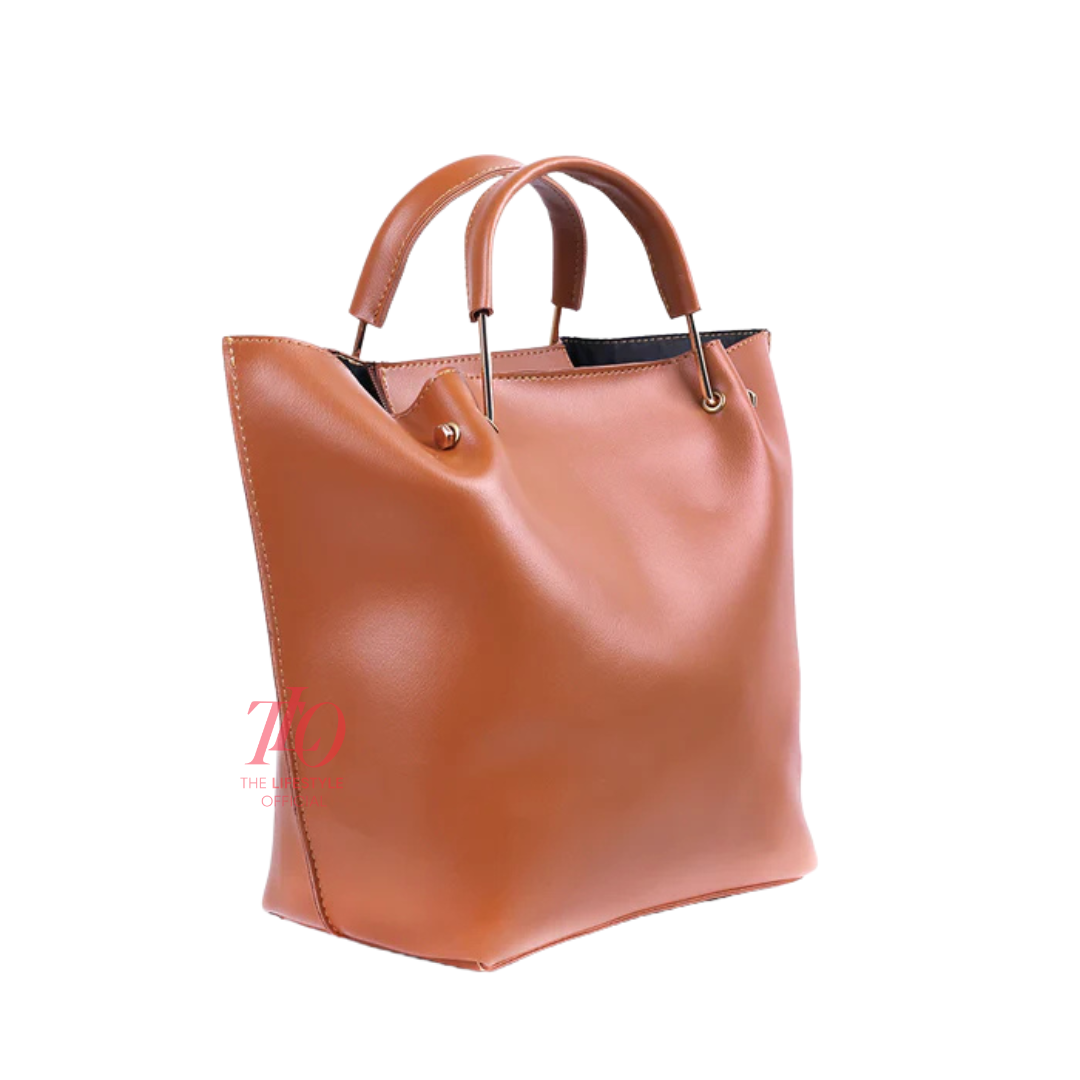 Iconic Brown 2 Pcs Handbag