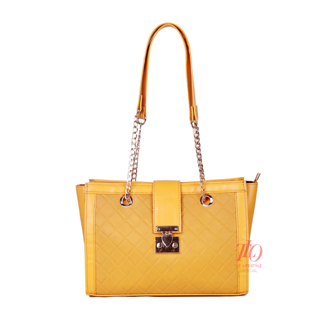 Regal Yellow Chain Tote Bag