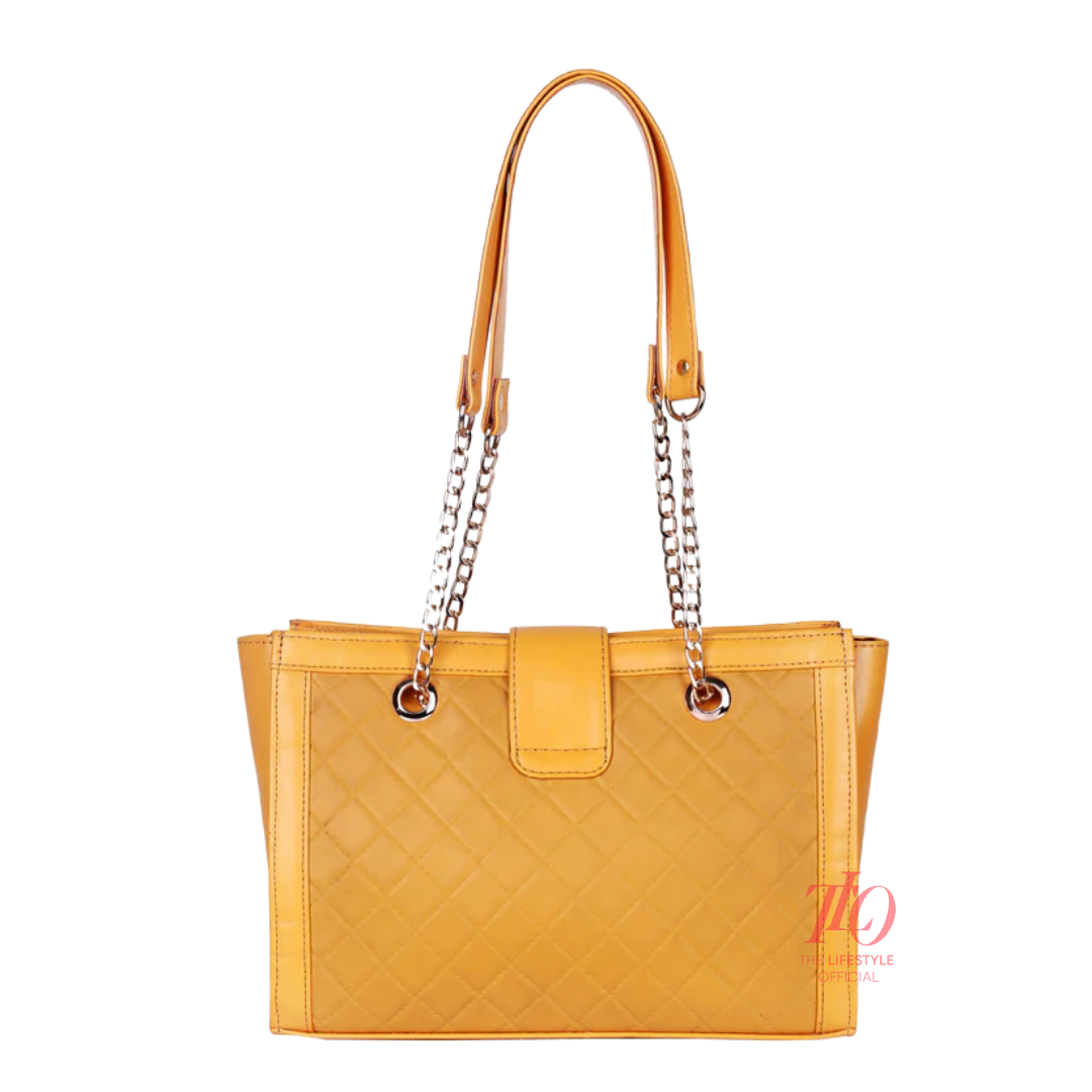 Regal Yellow Chain Tote Bag
