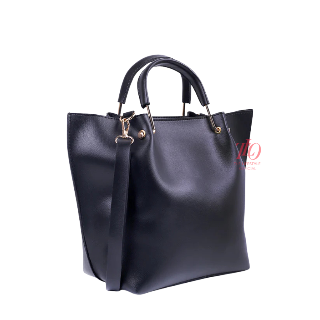 Iconic Black 2 Pcs Handbag