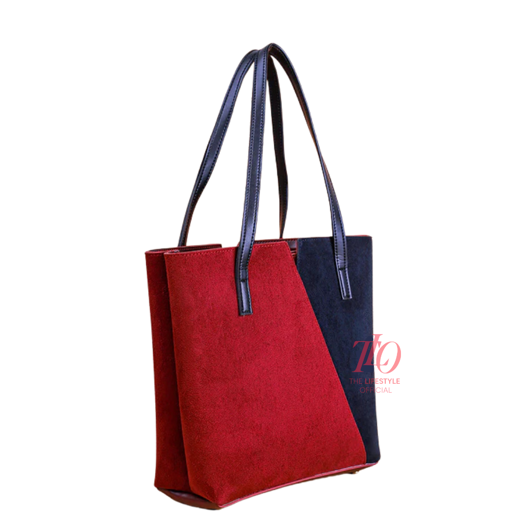 Haven Black and Maroon Tote Bag
