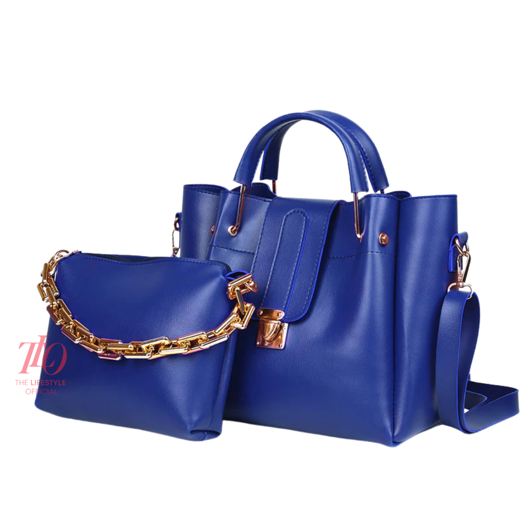 Luxury Blue 3 Pcs Handbag