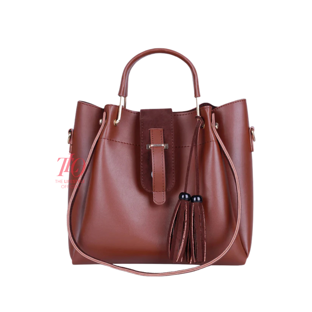 Trendy Tassel Brown Handbag