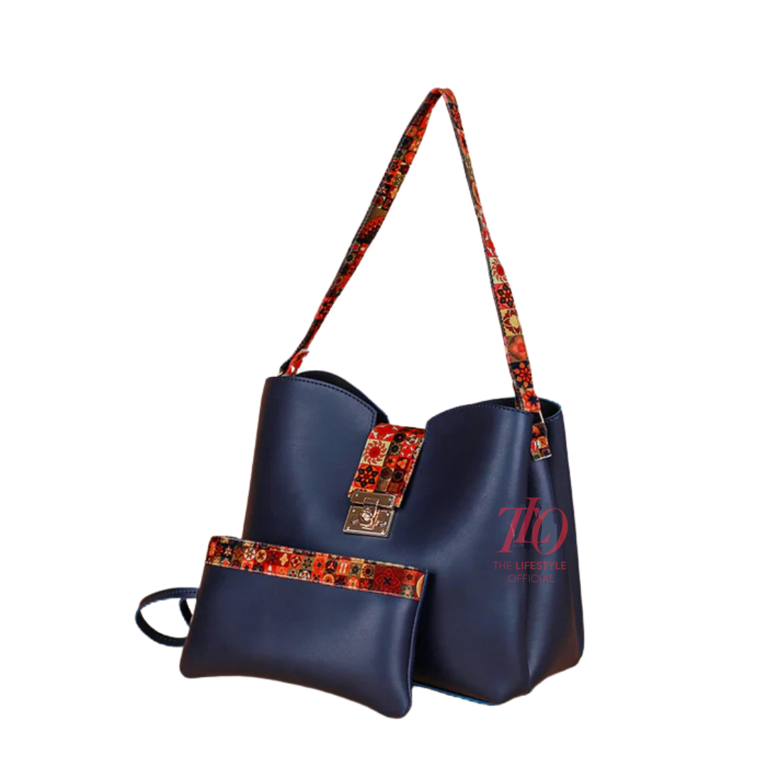 Majestic 2 Pcs Blue Shoulder Bag
