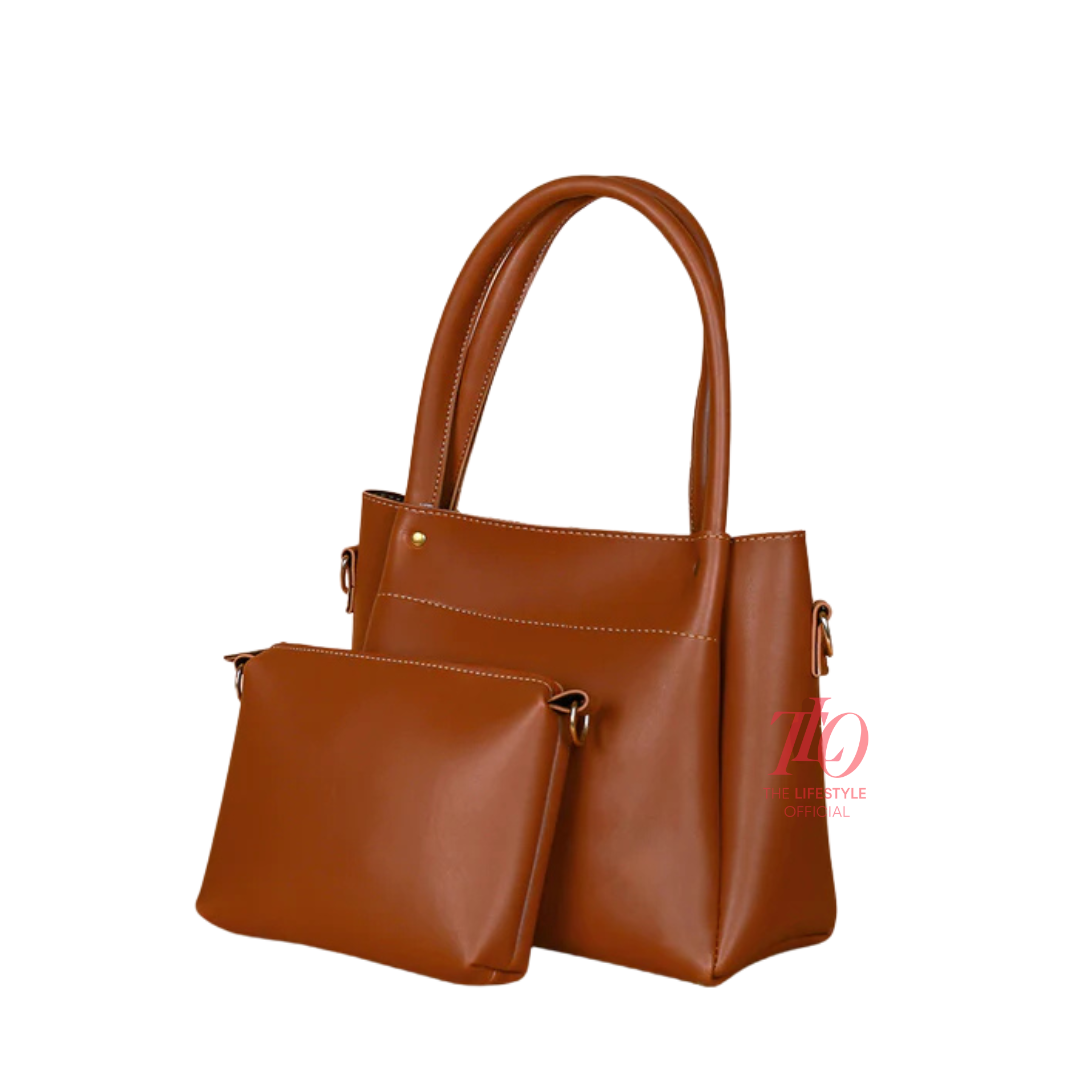 Grace 3-Pcs Brown Handbag