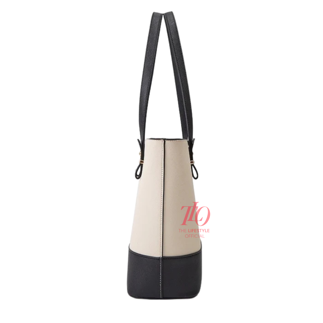 Charm White and Black 3 Piece Handbag
