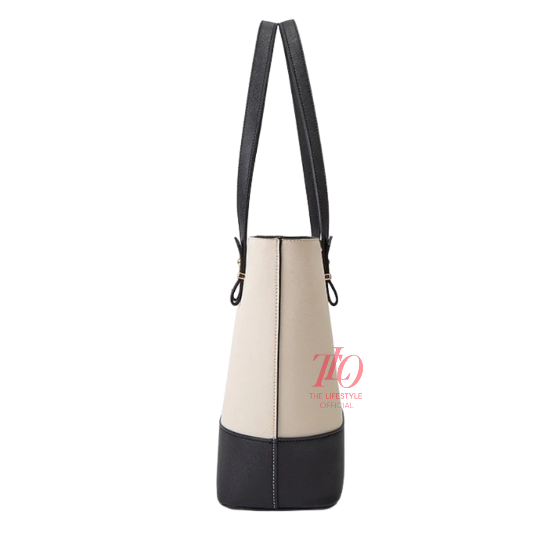 Charm White and Pink 3 Piece Handbag