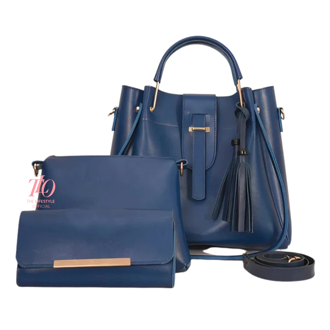 Elegance Trio Blue Handbag