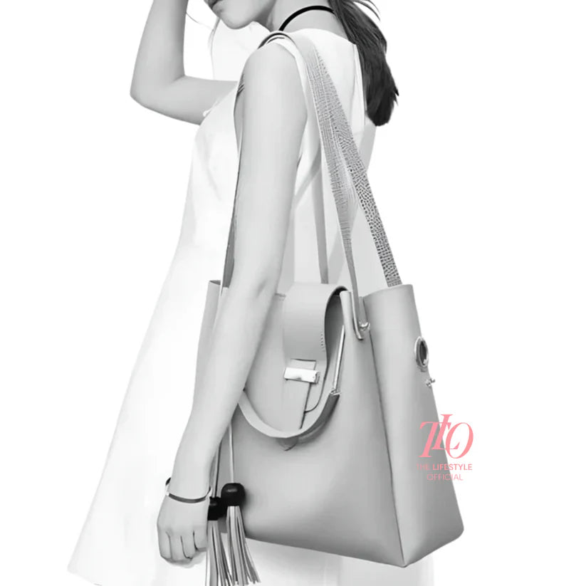 Elegance Trio Beige Handbag