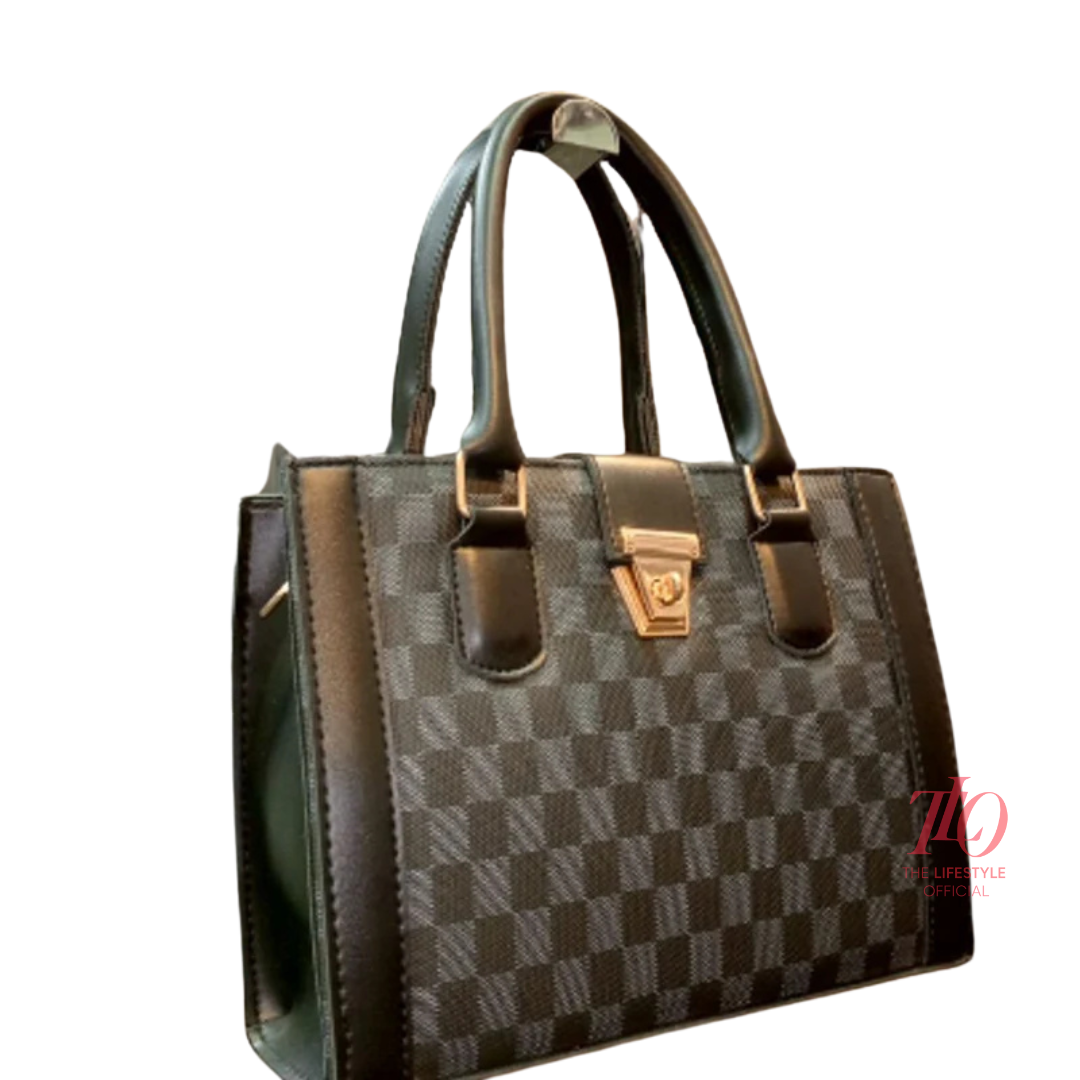 Urban Grid Black Handbag