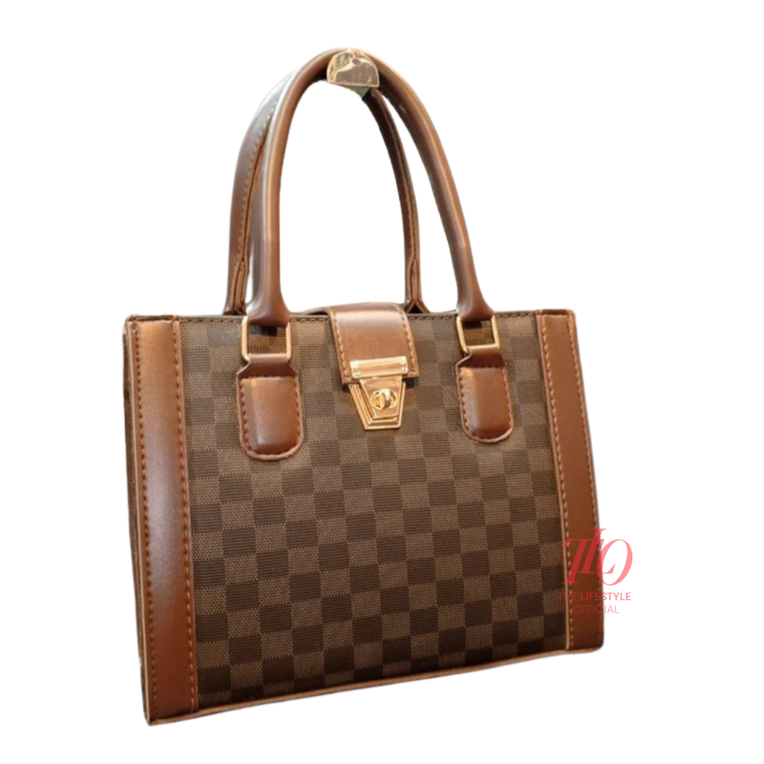Urban Grid Black Handbag