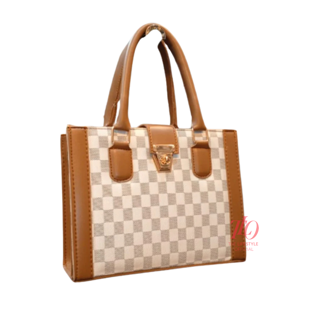 Urban Grid Black Handbag