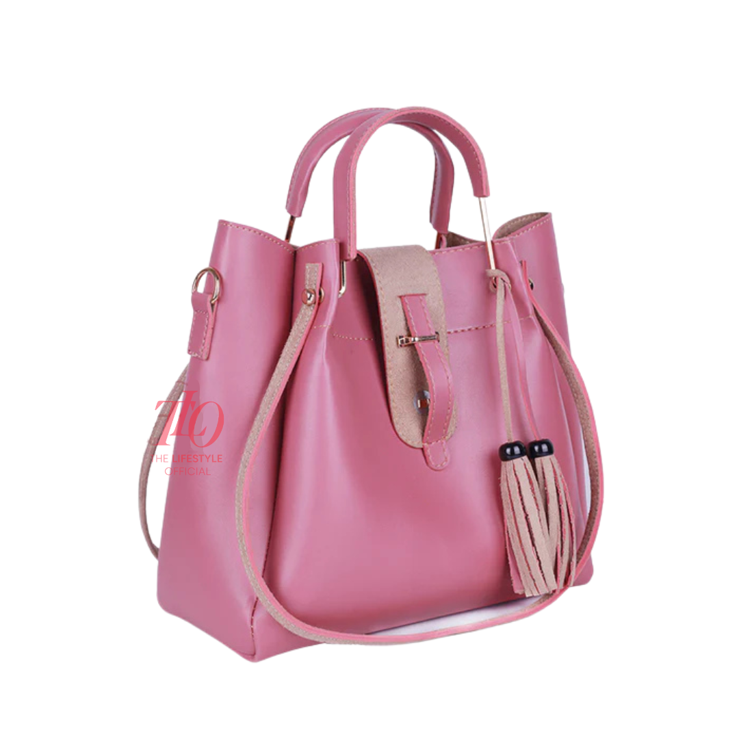 Elegance Trio Pink Handbag