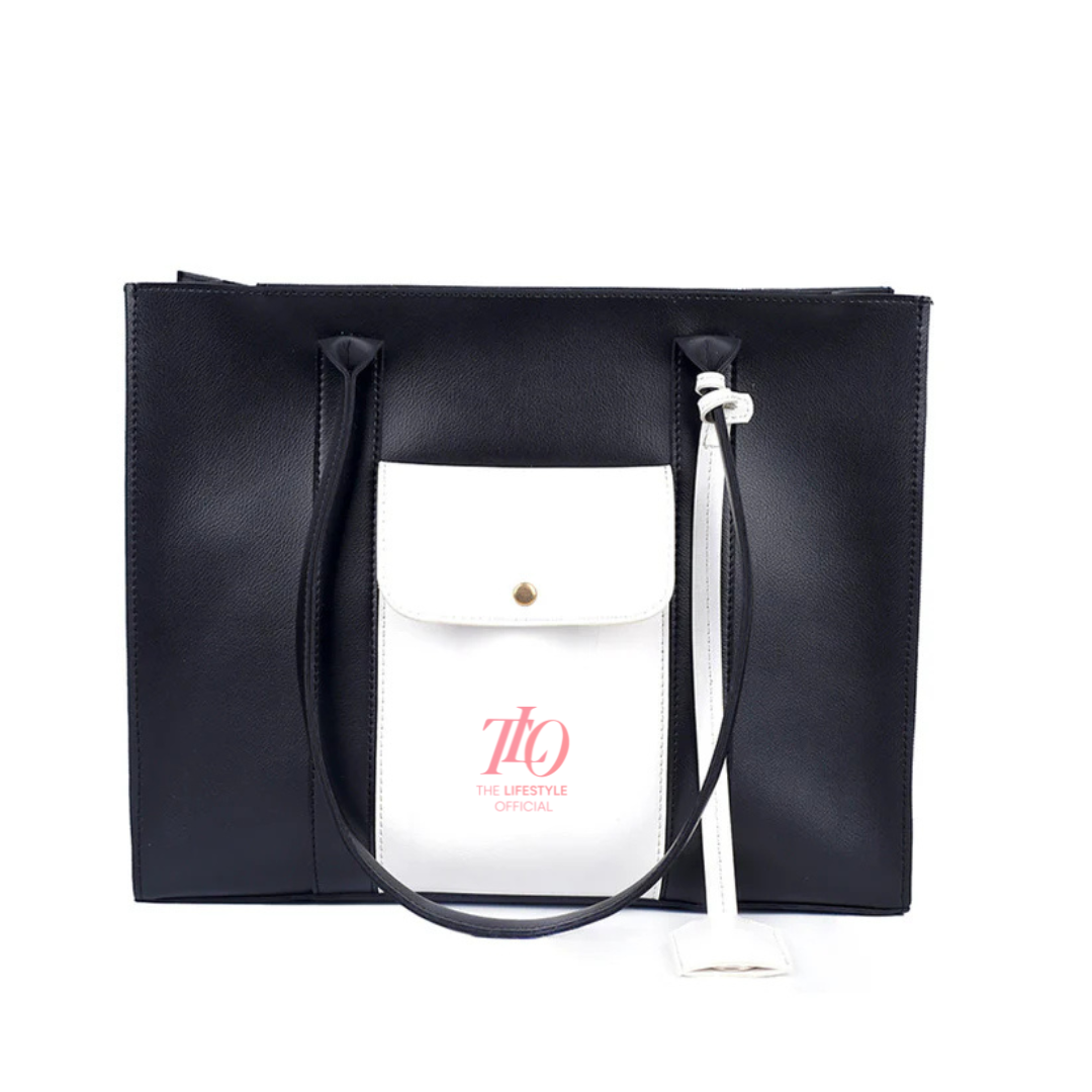 Versatile 3 Pcs Black and White Shoulder Bag