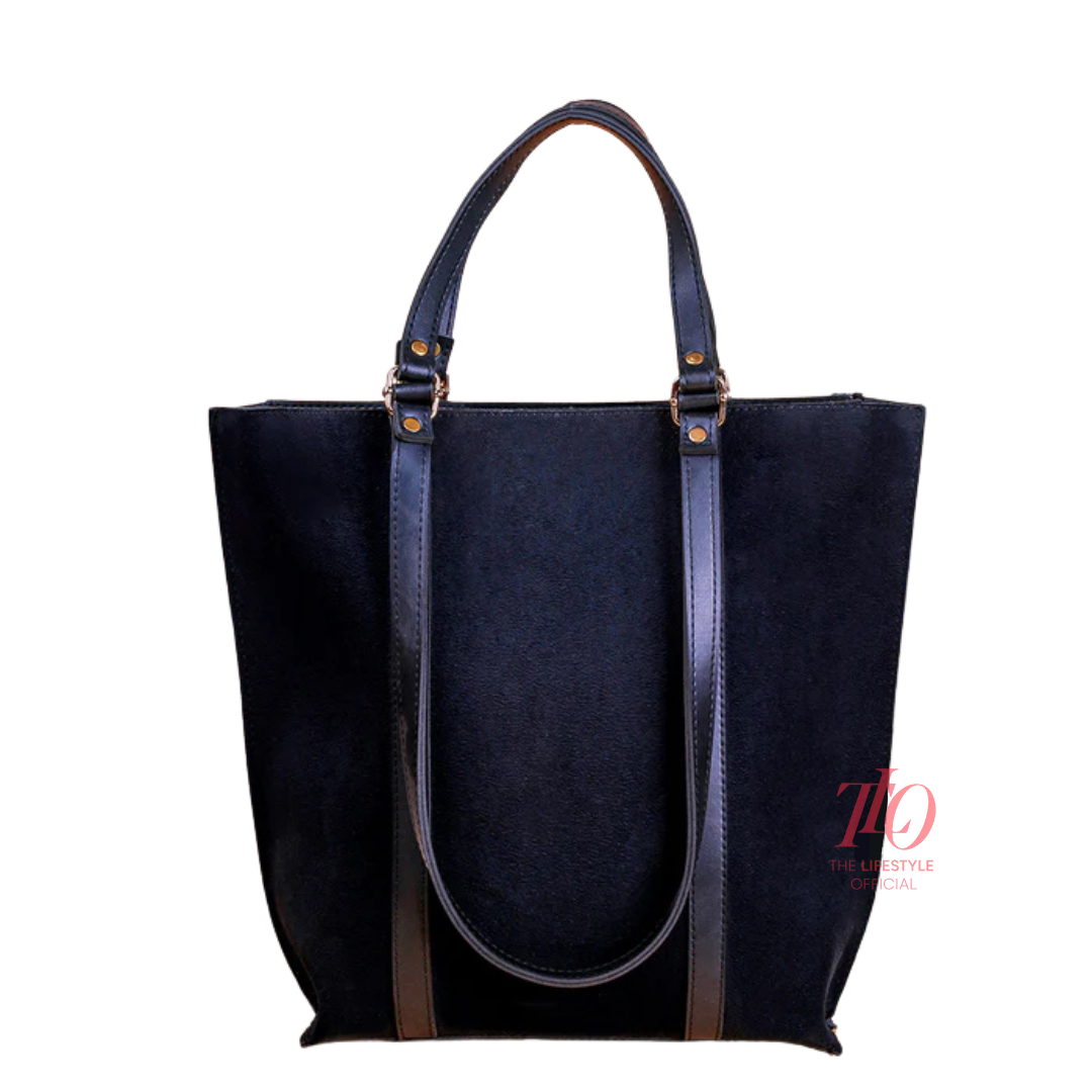 Casual Carryall Black Tote Bag