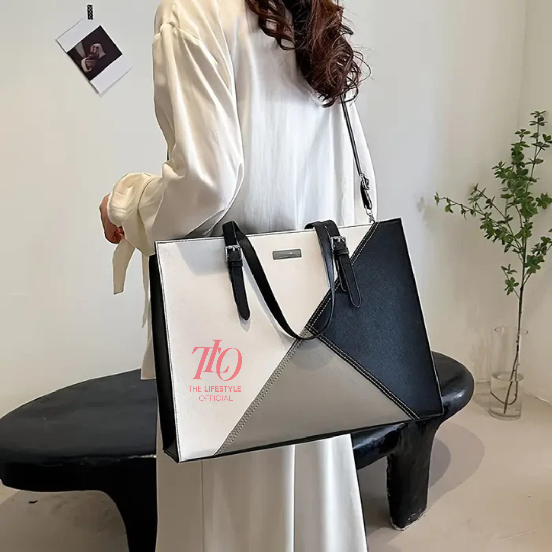 Tri-Tone Modish Tote Bag