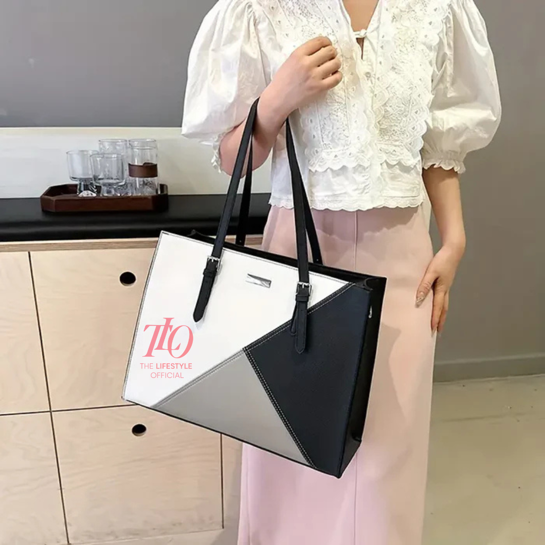 Tri-Tone Modish Tote Bag