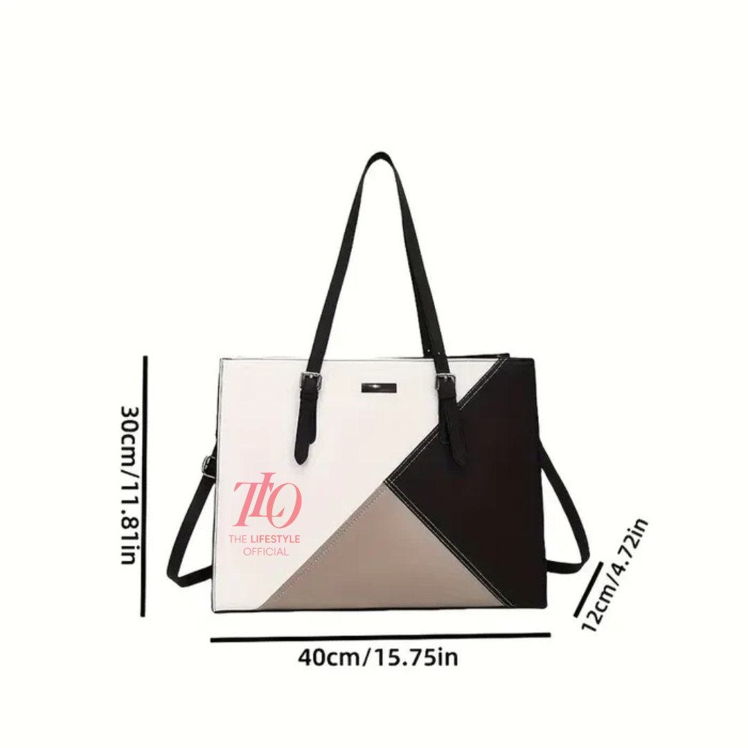 Tri-Tone Contrast Tote Bag