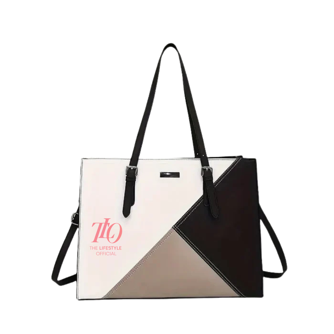 Tri-Tone Contrast Tote Bag