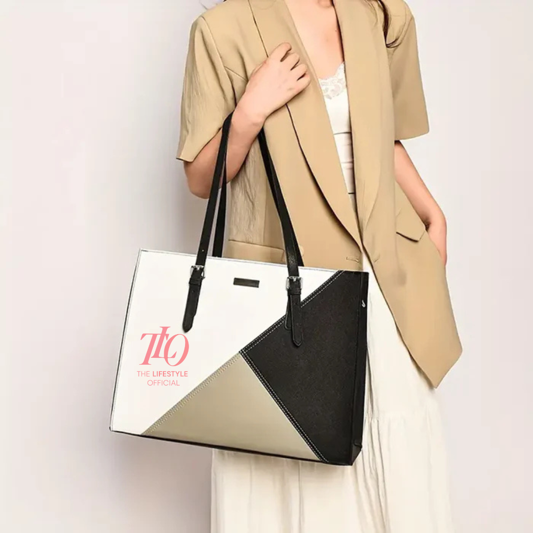 Tri-Tone Contrast Tote Bag