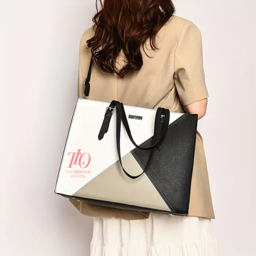 Tri-Tone Contrast Tote Bag