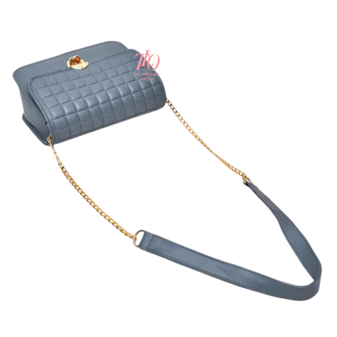 Modern Grid Grey Purse