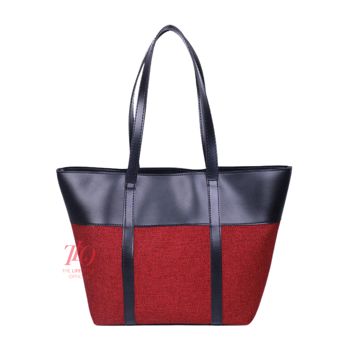 Dazzle Maroon & Black Tote Bag