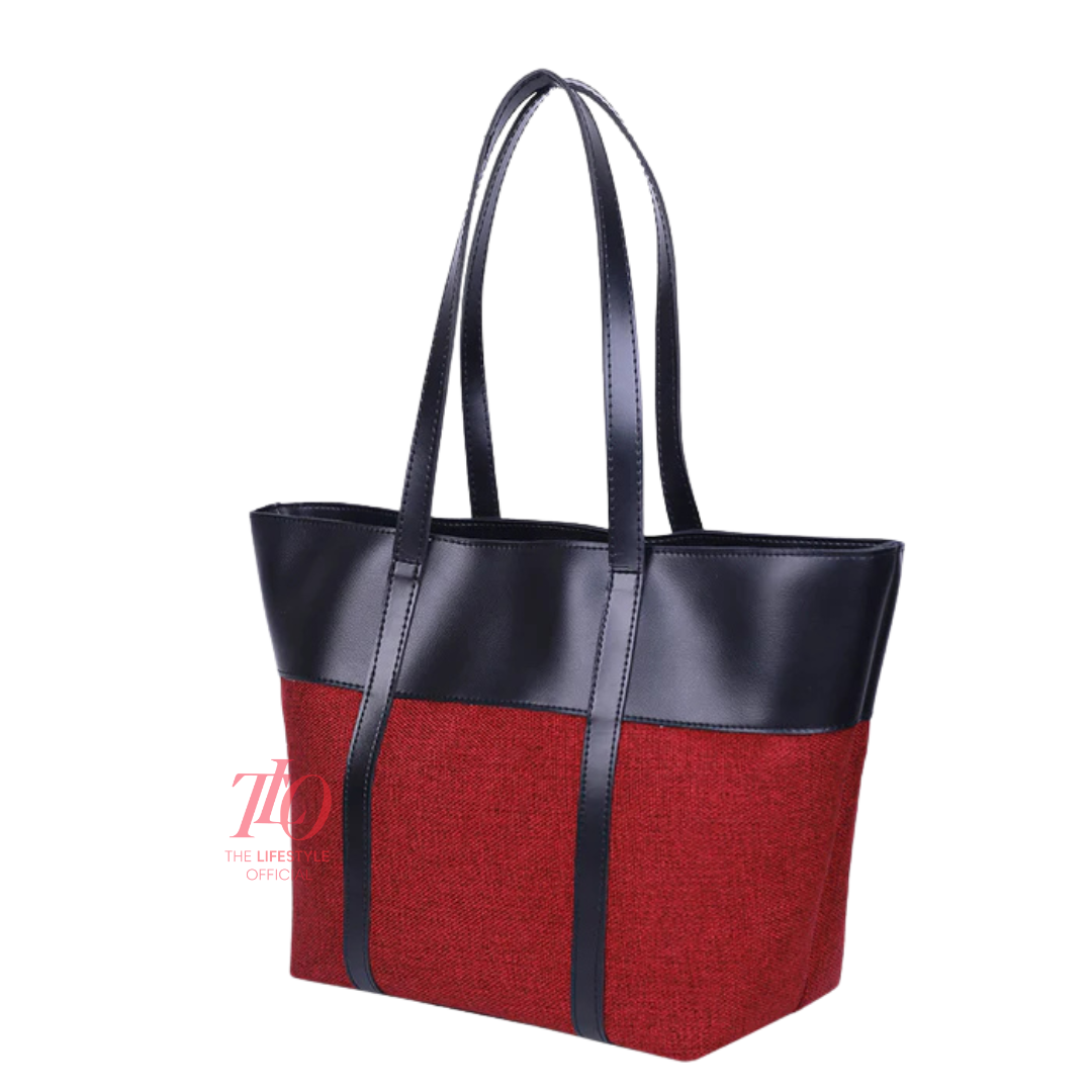 Dazzle Maroon & Black Tote Bag
