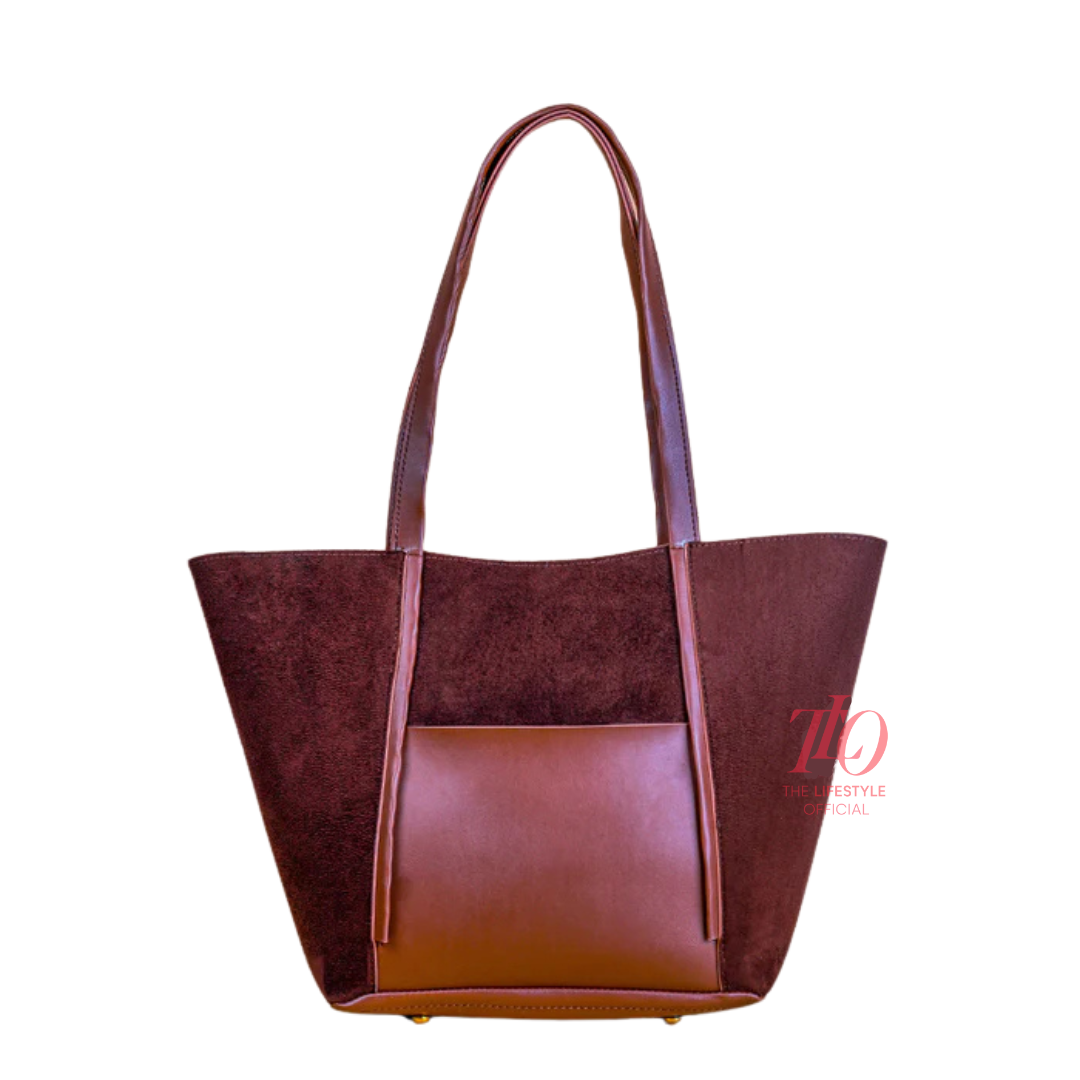 Rose Bloom Brown Tote Bag