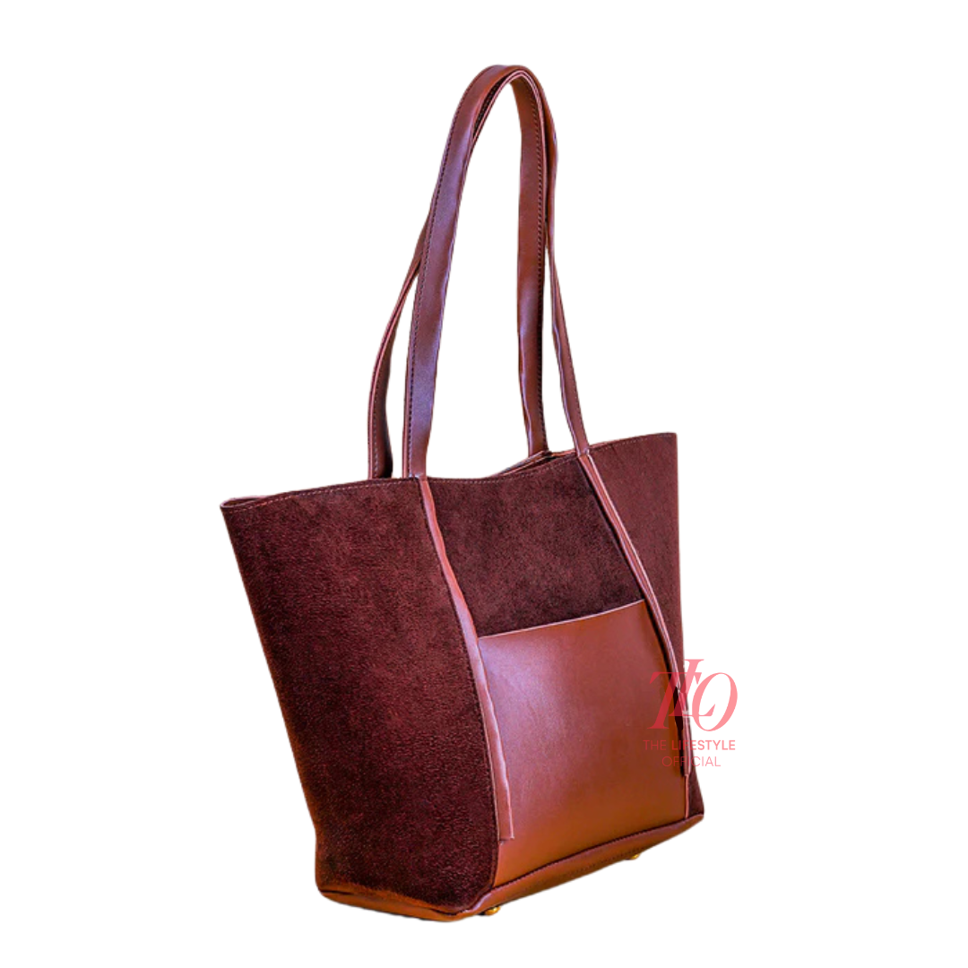 Rose Bloom Brown Tote Bag