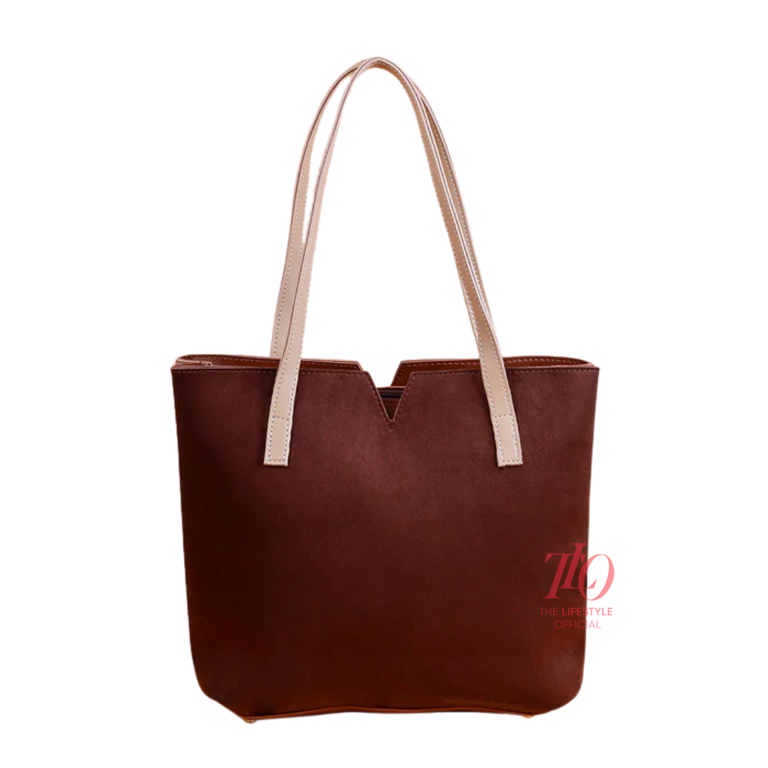 Haven Maroon and Skin Tote Bag