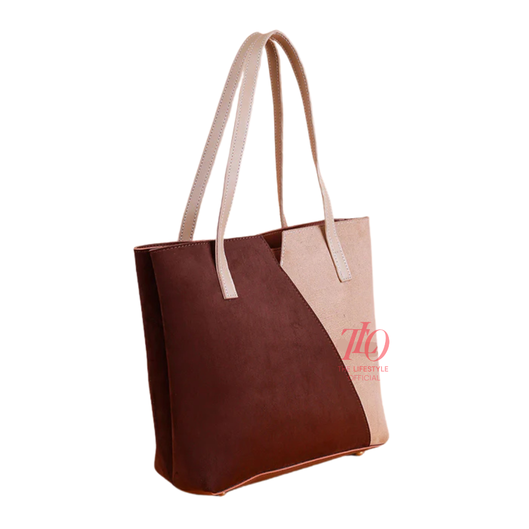Haven Maroon and Skin Tote Bag