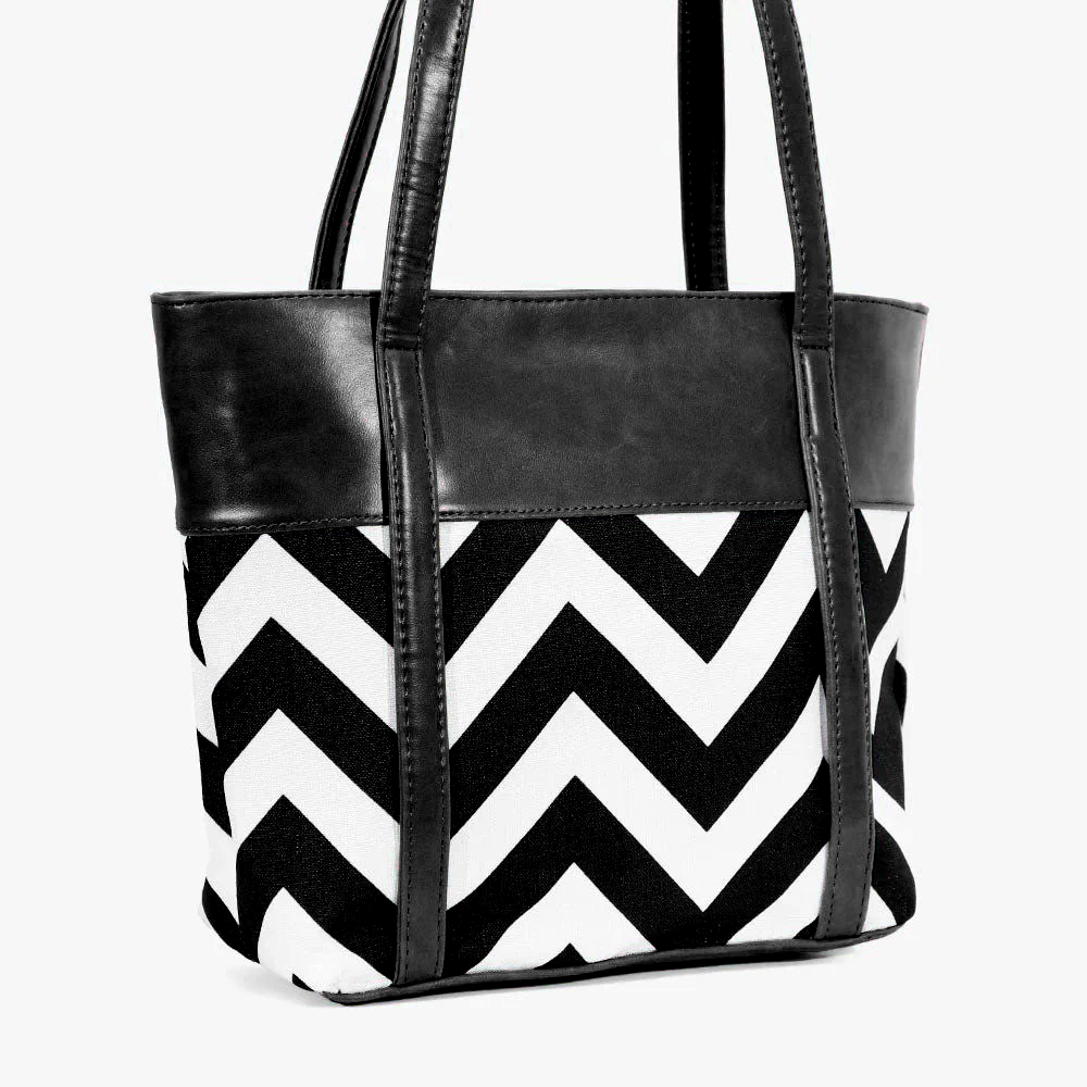 Wave Black Tote Bag