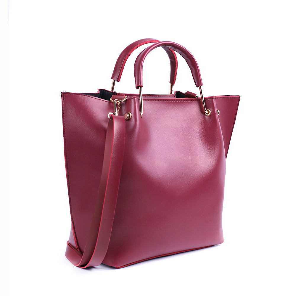 Bossy Maroon 2 Pcs Handbag