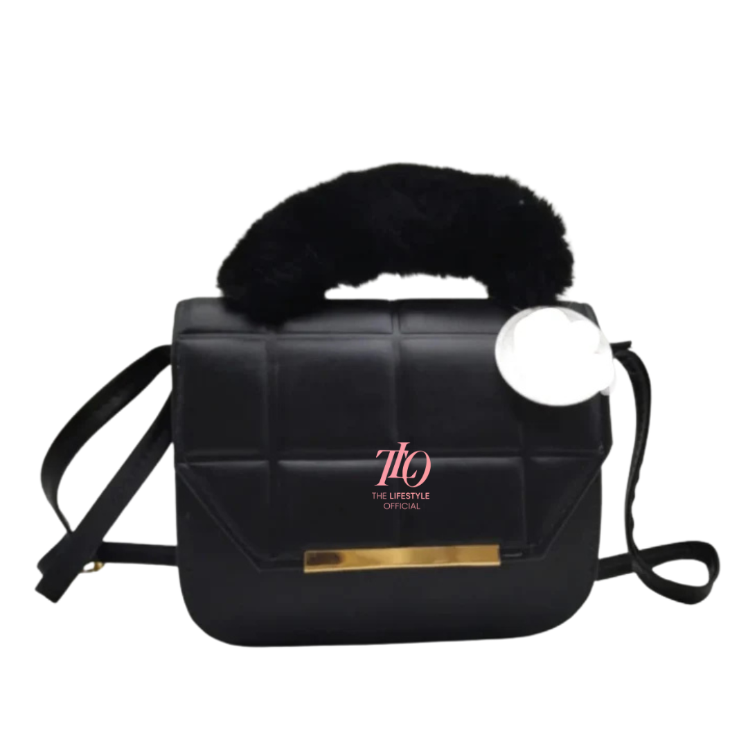 Fur Handle Pink Crossbody