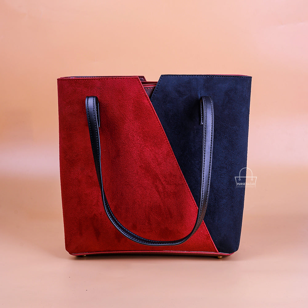 Trono Black and Maroon Tote Bag