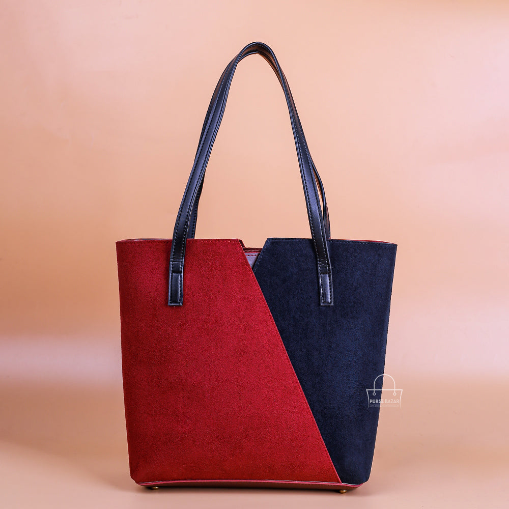 Trono Black and Maroon Tote Bag