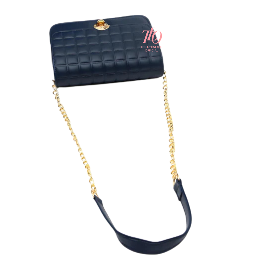 Modern Grid Blue Purse