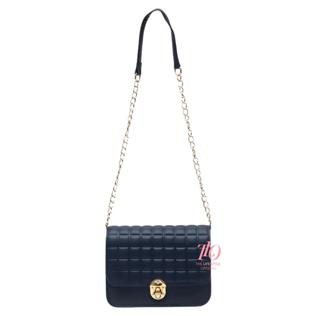 Modern Grid Blue Purse