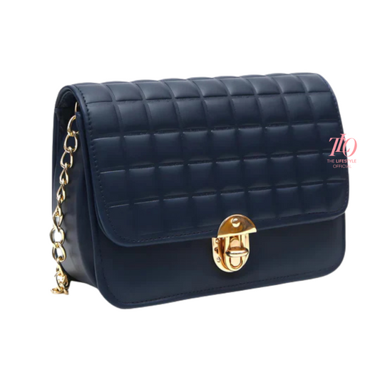 Modern Grid Blue Purse