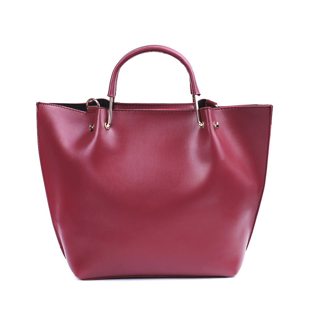 Bossy Maroon 2 Pcs Handbag