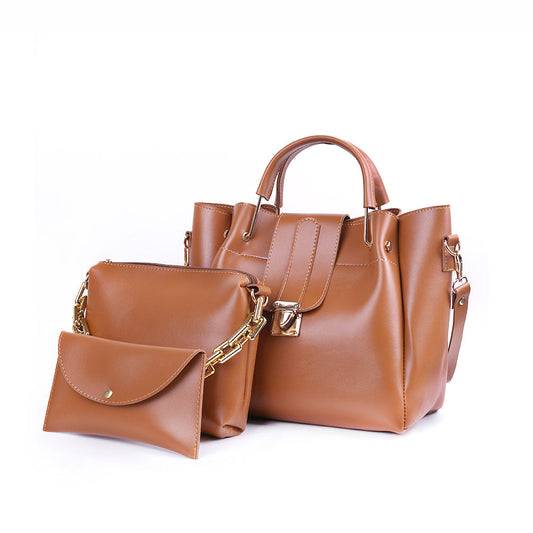 Swag Brown 3 Pcs Handbag